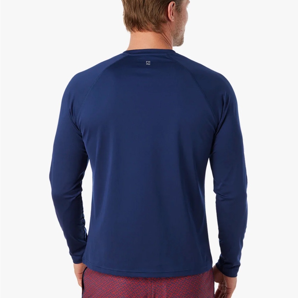 Fair Harbor Anchor Sun Protection 50 Navy Blue Swim Rash Guard Long Sleeve Shirt - Picture 10 of 17
